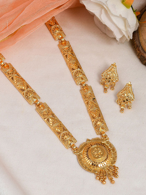 

Silvermerc Designs Gold-Plated Beaded Temple Jewellery Set