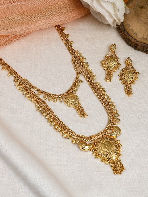

Silvermerc Designs Gold-Plated Double Layer Bridal Jewellery Set