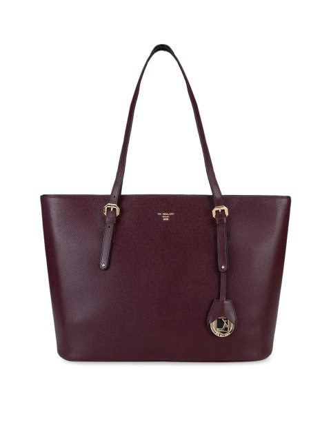 

Da Milano Burgundy Textured Leather Shoulder Bag