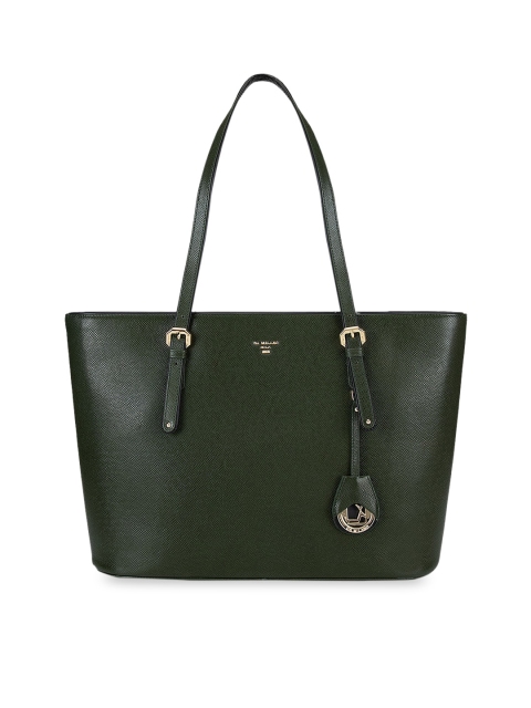 

Da Milano Green Textured Leather Structured Shoulder Bag