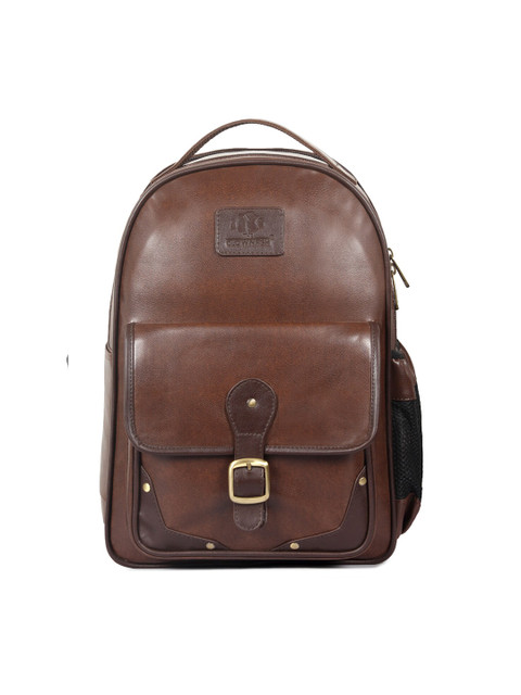 

THE CLOWNFISH Unisex Brown Leather Laptop Bag