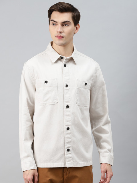 

Marks & Spencer Men White Pure Cotton Solid Shirt