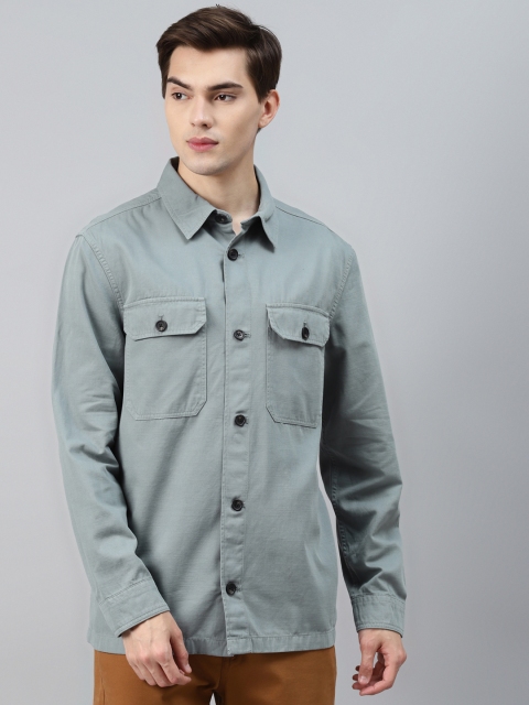 

Marks & Spencer Men Green Pure Cotton Garment Dyed Solid Casual Shirt