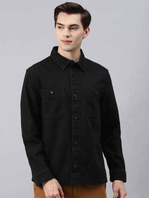 

Marks & Spencer Men Black Pure Cotton Solid Shirt