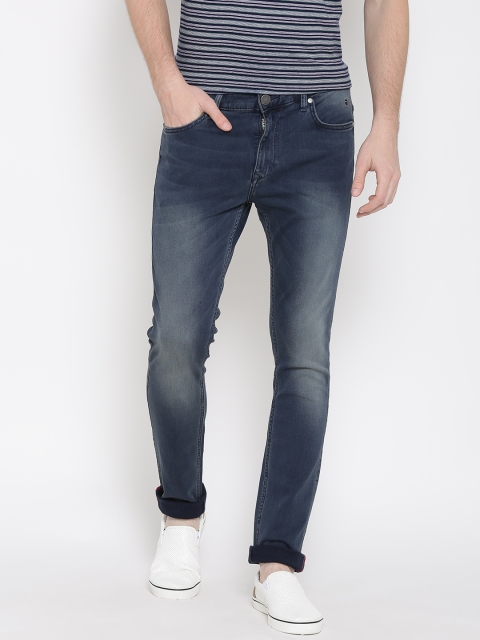 

Louis Philippe Jeans Men Navy Blue Albert Fit Low-Rise Clean Look Stretchable Jeans