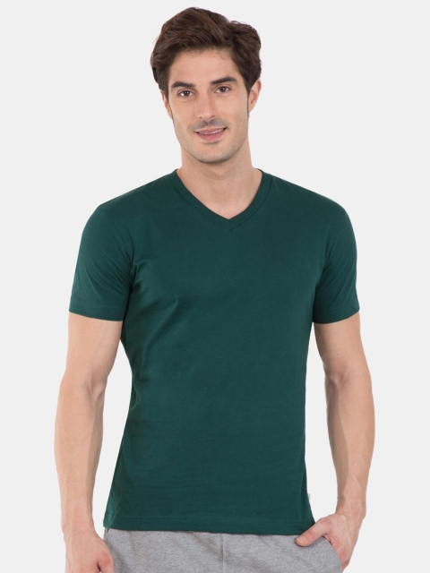 

Jockey Men Green V-Neck T-shirt