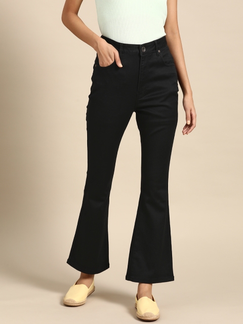 

United Colors of Benetton Women Black Bootcut Low-Rise Stretchable Jeans