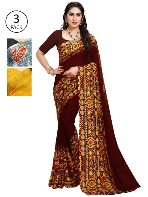 

KALINI Multicoloured Pack of 3 Printed Saree, Multi