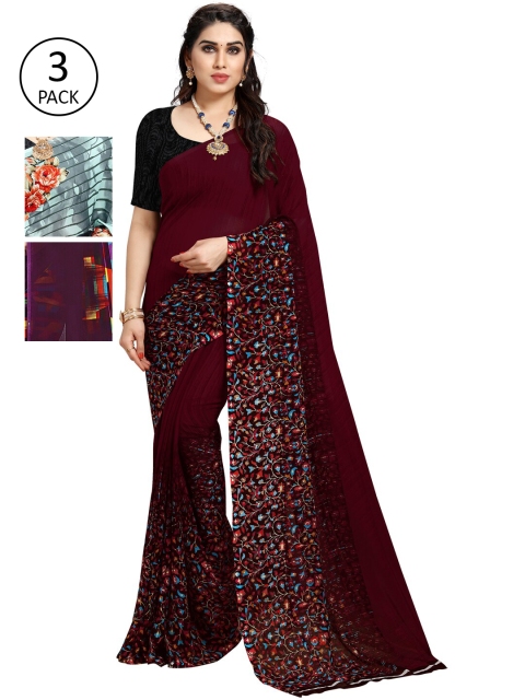 

KALINI Multicoloured Pack of 3 Printed Saree, Multi