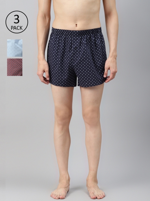 

Marks & Spencer Men Pack of 3 Pure Cotton Printed Boxers T143806, Blue