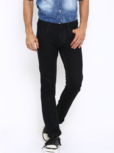 

Flying Machine Men Black Michael Slim Tapered Fit Clean Look Jeans