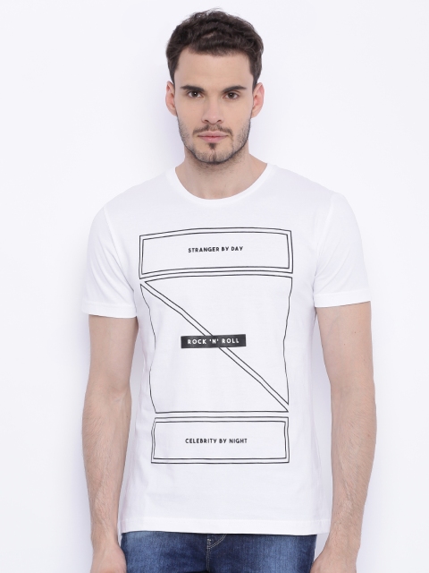 

Flying Machine Men White Printed T-Shirt