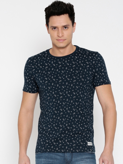 

Flying Machine Men Navy Printed T-shirt, Navy blue