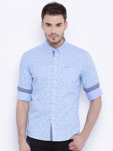 

Flying Machine Men Blue Regular Fit Printed Casual Shirt