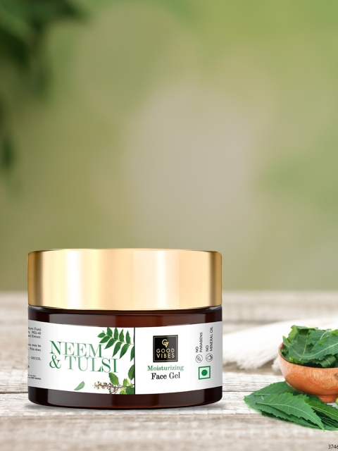 

Good Vibes Neem & Tulsi Moisturizing Face Gel - 50 g, Transparent