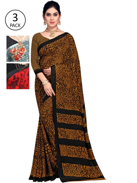 

KALINI Pack Of 3 Multicoloured Printed Sarees, Multi
