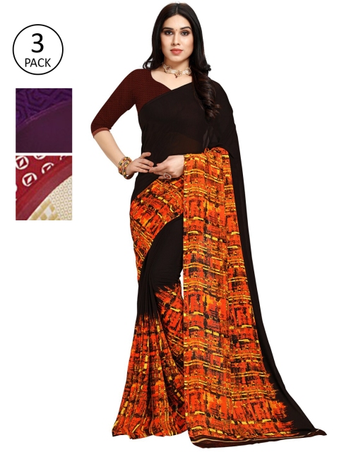 

KALINI Pack Of 3 Multicoloured Printed Sarees, Multi