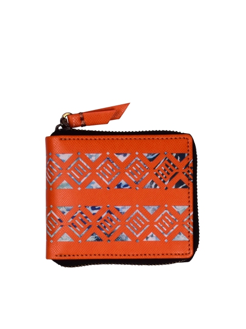 

Doodle Unisex Multicoloured Geometric Printed Cut Work PU Zip Around Wallet, Multi