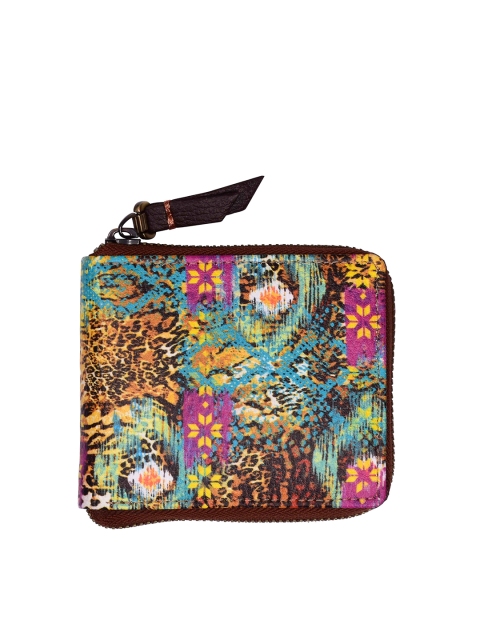 

Doodle Blue & Pink Abstract Printed PU Zip Around Wallet