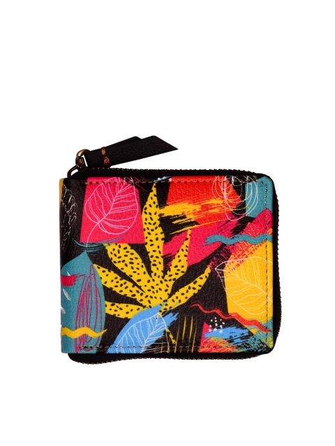 

Doodle Multicoloured Floral Printed PU Zip Around Wallet, Multi