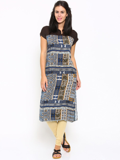 

Vishudh Women Multicolour Printed Straight Kurta, Multi