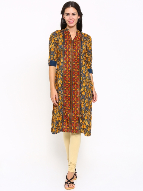 

Vishudh Women Multicoloured Printed Straight Kurta, Multi