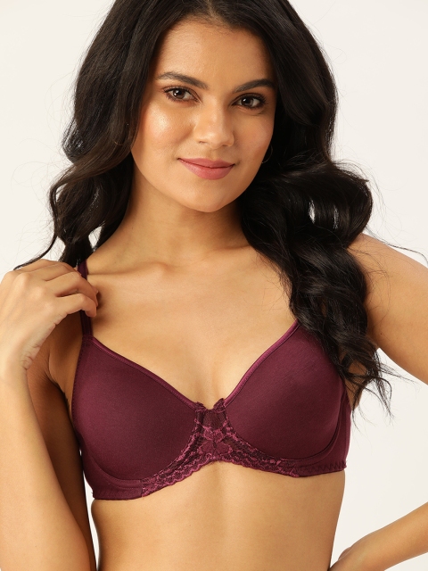 

DressBerry Aubergine Medium Coverage Underwired T-shirt Bra, Purple