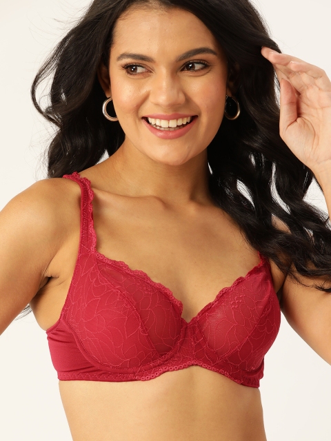 

DressBerry Pink Abstract Everyday Bra Medium Coverage Underwired