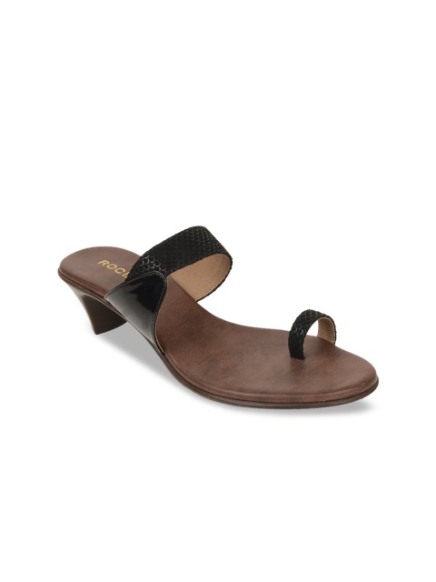 

Rocia Black & Brown Textured One Toe Sandals