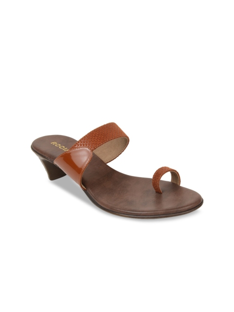 

Rocia Women Tan Textured Block One Toes Sandals