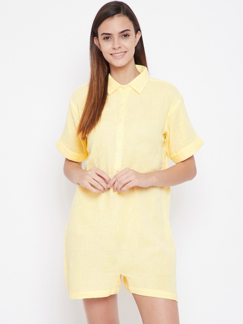 

The Kaftan Company Women Yellow Night suit