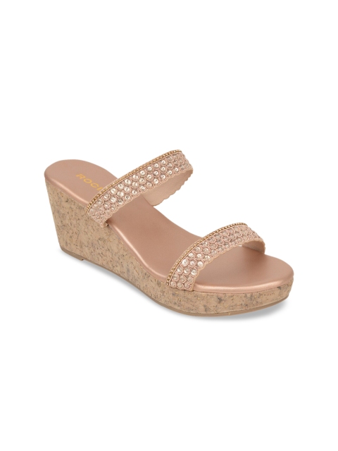 

Rocia Rose Gold Embellished Wedge Sandals