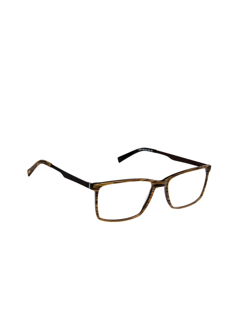 

David Blake Unisex Brown & Black Striped Full Rim Rectangle Frames