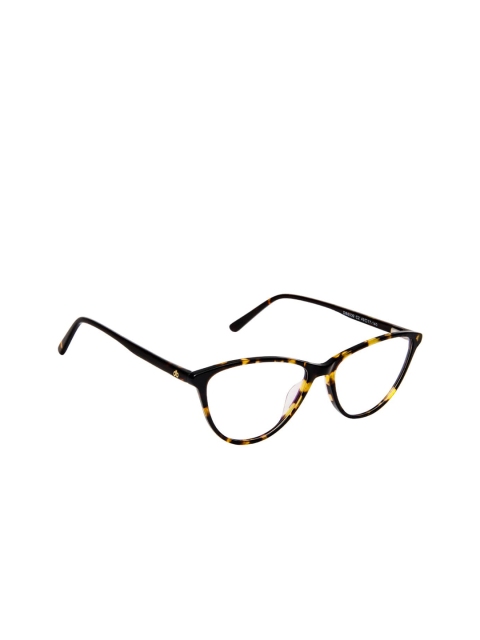 

David Blake Women Black & Yellow Abstract Full Rim Cateye Frames