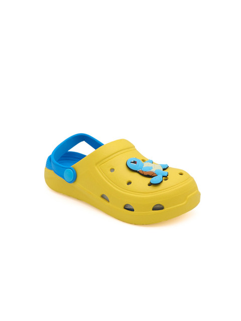 

FEETWELL SHOES Kids Yellow & Blue Croslite Clogs