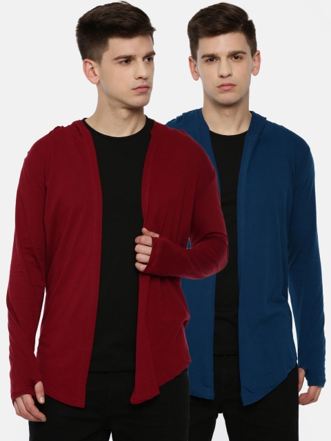 

KAY DEE Men Pack of 2 Maroon & Navy Blue Shrug