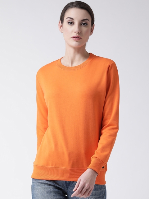 

GRIFFEL Women Orange Solid Sweatshirt