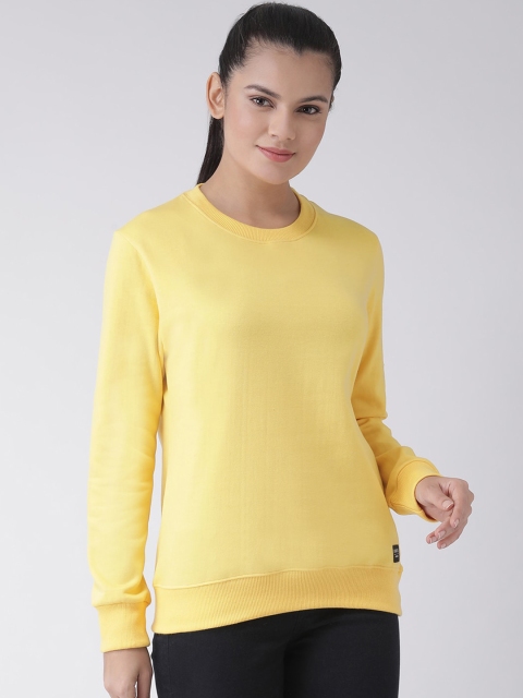 

GRIFFEL Women Yellow Solid Sweatshirt