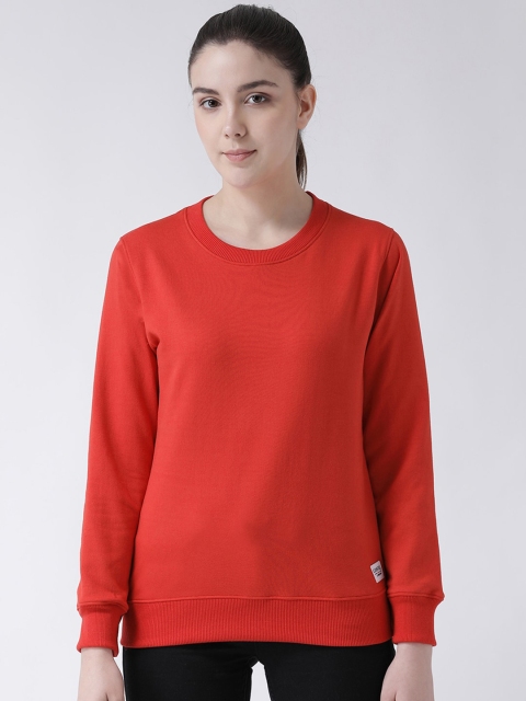 

GRIFFEL Women Red Solid Sweatshirt