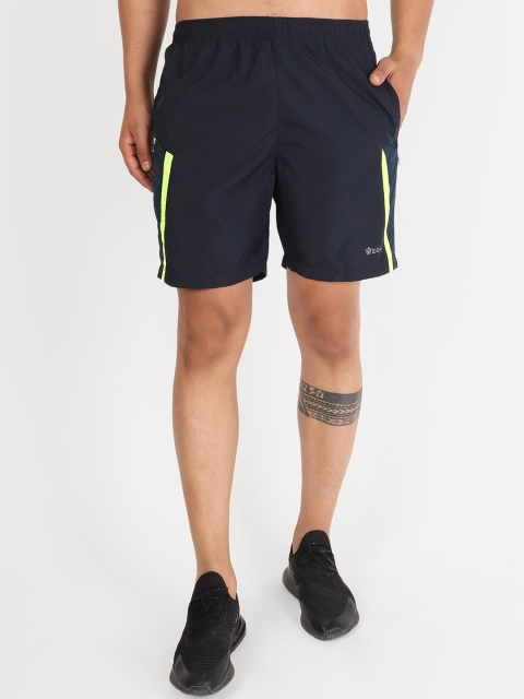 

VEGA Men Navy Blue & Green Dri-Fit Sports Shorts