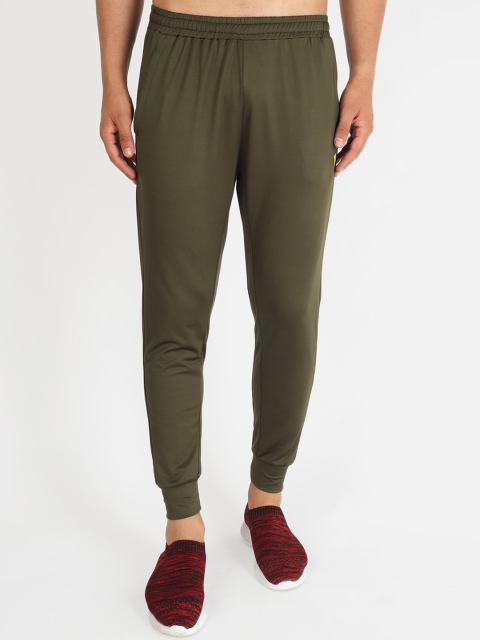 

VEGA Men Olive-Green Solid Slim-Fit Stretchable Dri-Fit Sports Joggers