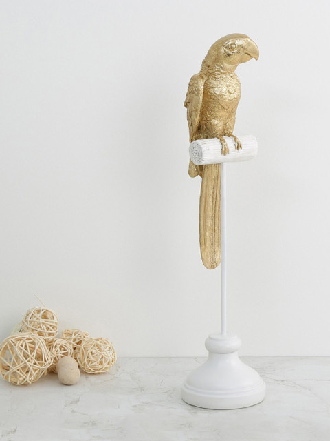 

Home Centre Gold-Toned & White Eternity Parrot Table Accent Figurine Showpiece