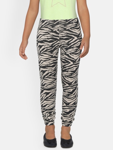 

Marks & Spencer Girls Black & Off-White Zebra Print Ankle Length Sustainable Leggings