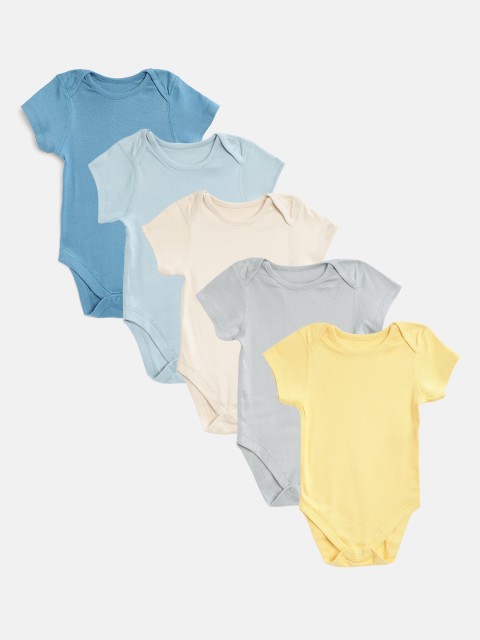 

Marks & Spencer Kids Pack of 5 Organic Cotton Solid Bodysuits, Multi
