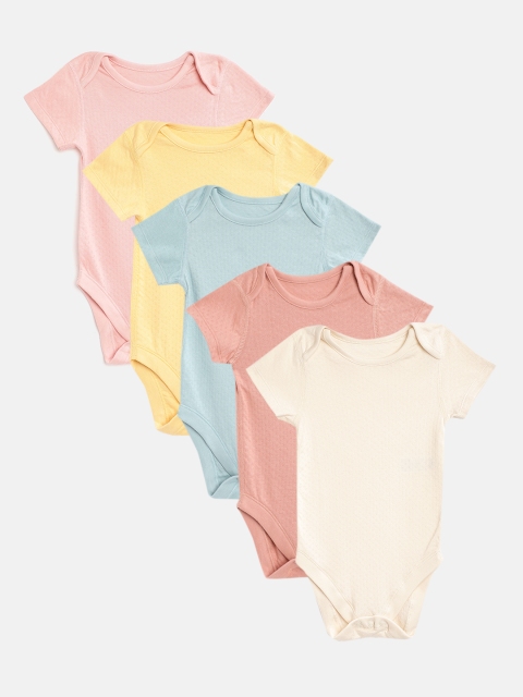 

Marks & Spencer Kids Pack of 5 Organic Cotton Solid Bodysuits, Multi