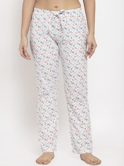 

Wolfpack Women White Floral Printed Pyjamas