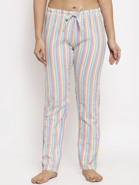 

Wolfpack Women Multicolor Striped Printed Pyjamas, Multi