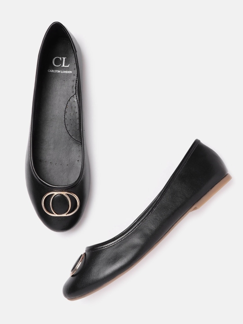 

Carlton London Women Black Solid Ballerinas