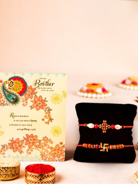 

Archies Set Of 2 with Greeting Card & Roli-Chawal, Multi