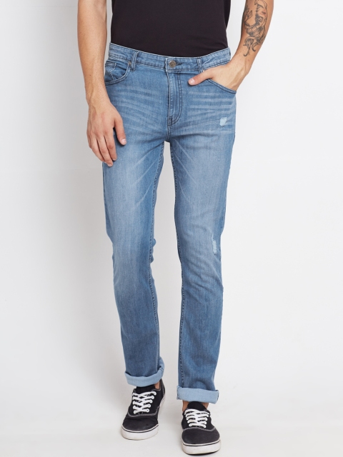 

American Swan Men Blue Slim Fit Low Distress Stretchable Jeans